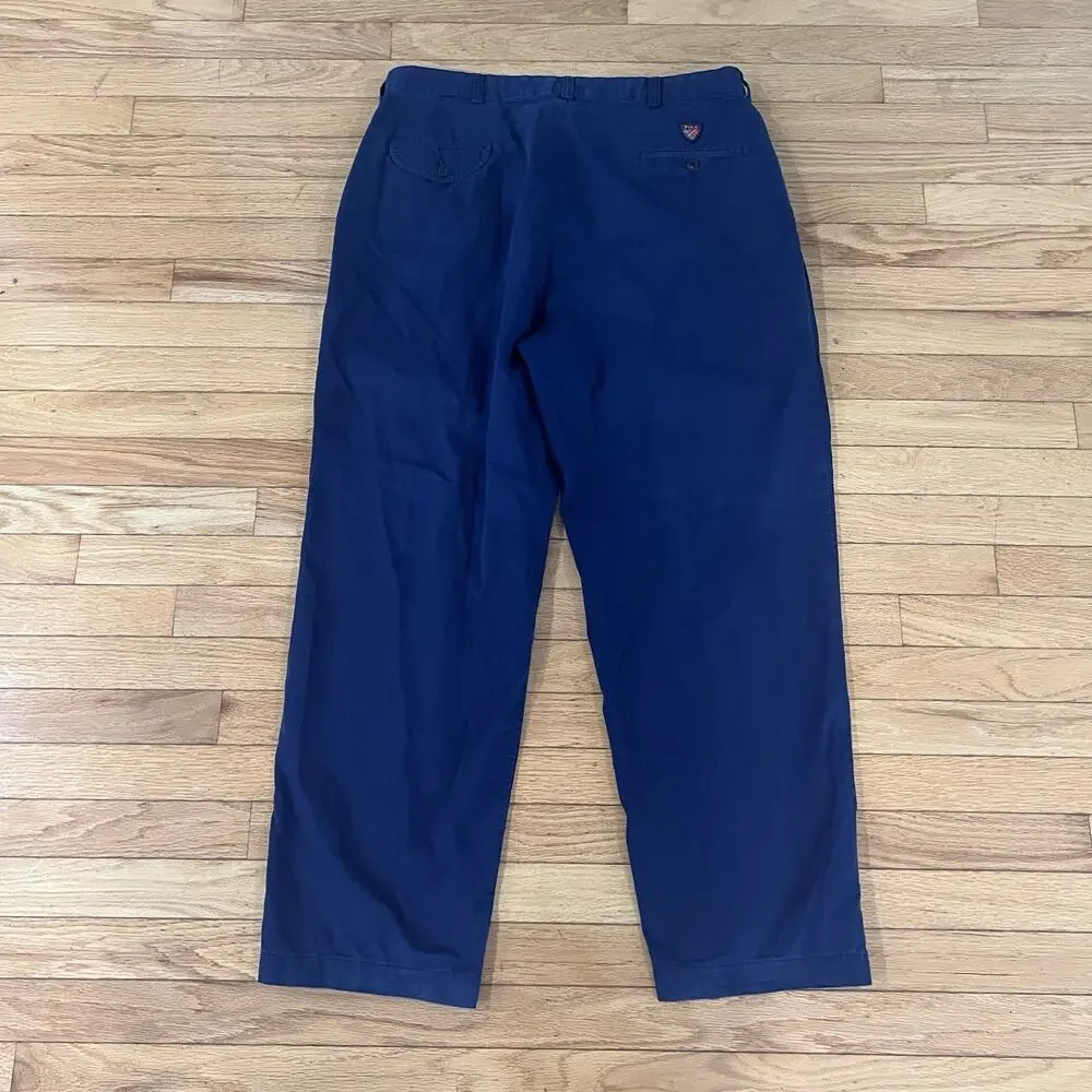 Vintage 90s Pleated Polo Ralph Lauren Golf Pants Mens 36x30 (35x29) Blue Chino